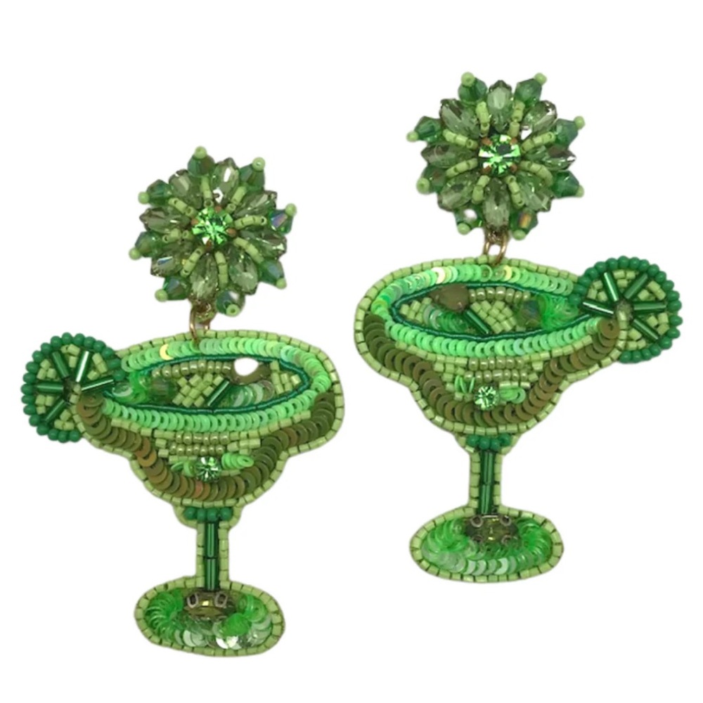 Allie Beads Margarita Sequin Beaded Earrings